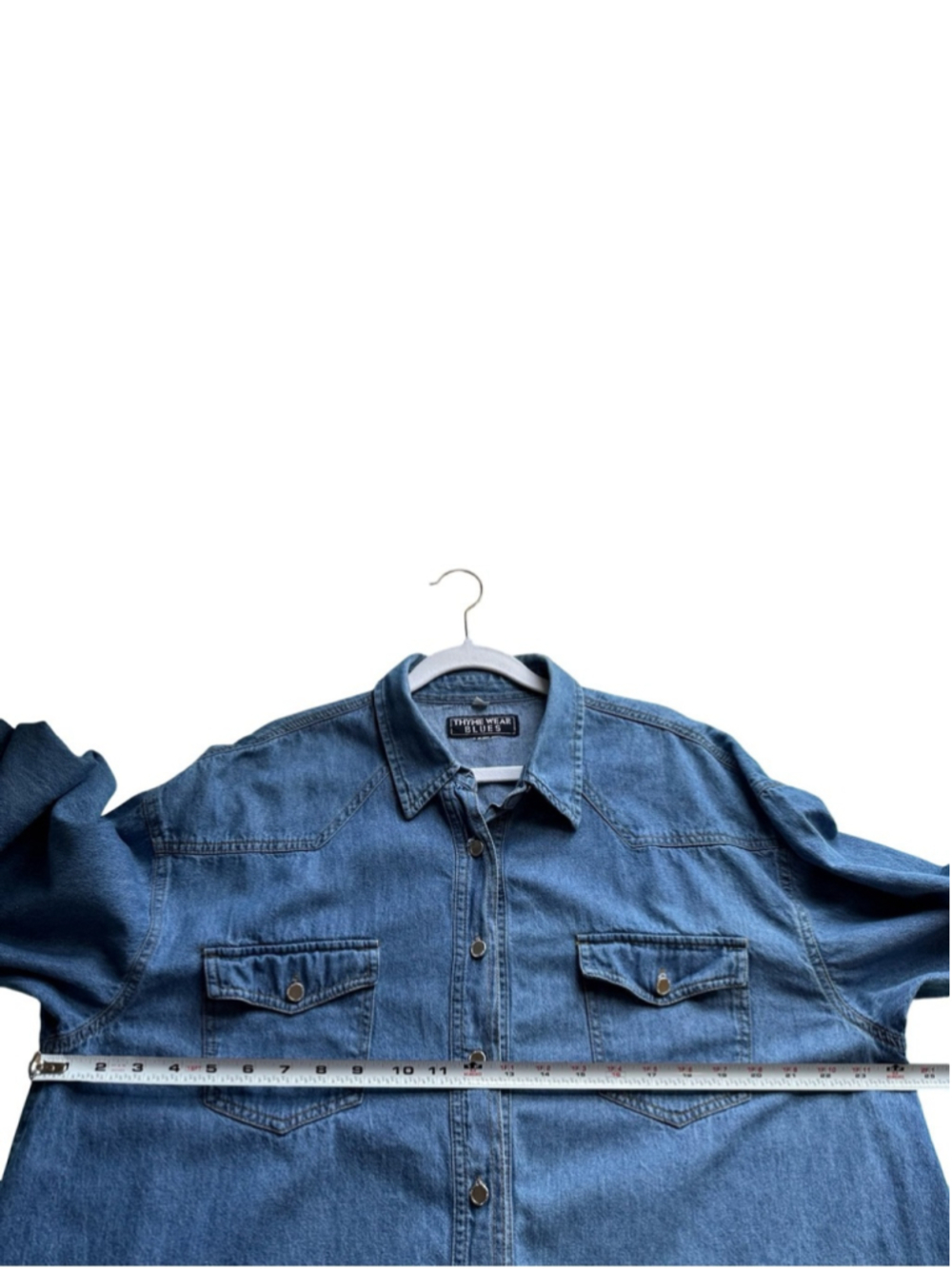 Vintage Thyme Wear Classic Light Blue Denim Button-Up Western Shirt Size XL - Picture 11 of 14